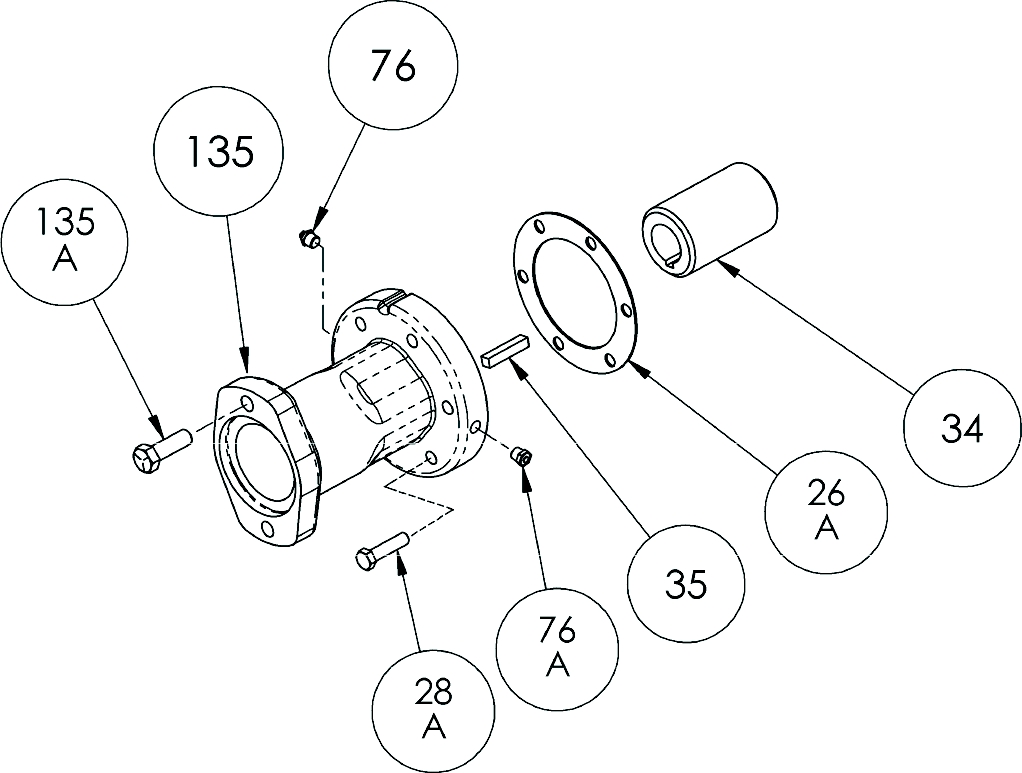 HYD ADAPTOR ( LGL4, TLGLF4) - OPTIONAL HYDRAULIC MOTOR ADAPTER PARTS